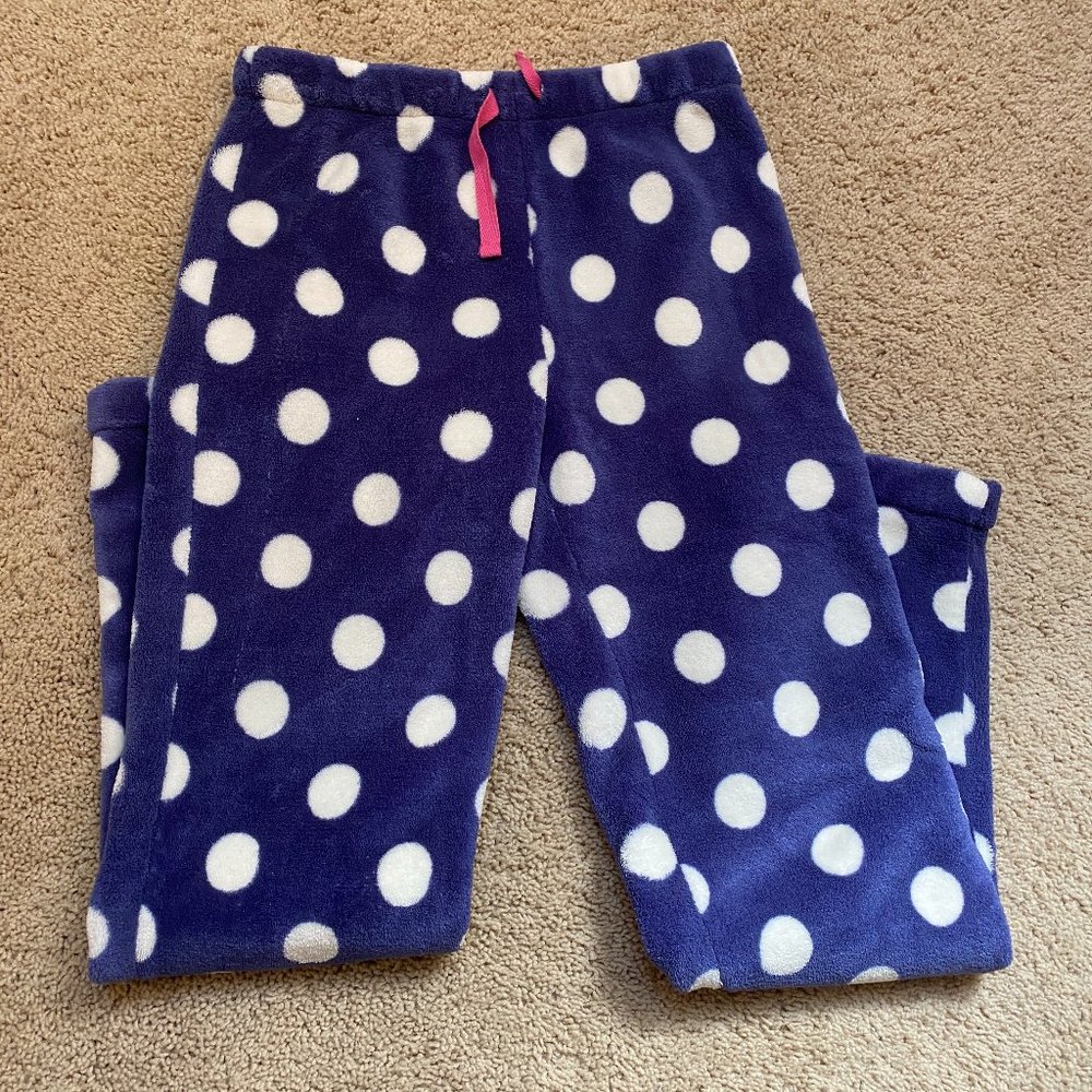 Girls Fuzzy Fleece Polka-Dot PJ Pants (XL)